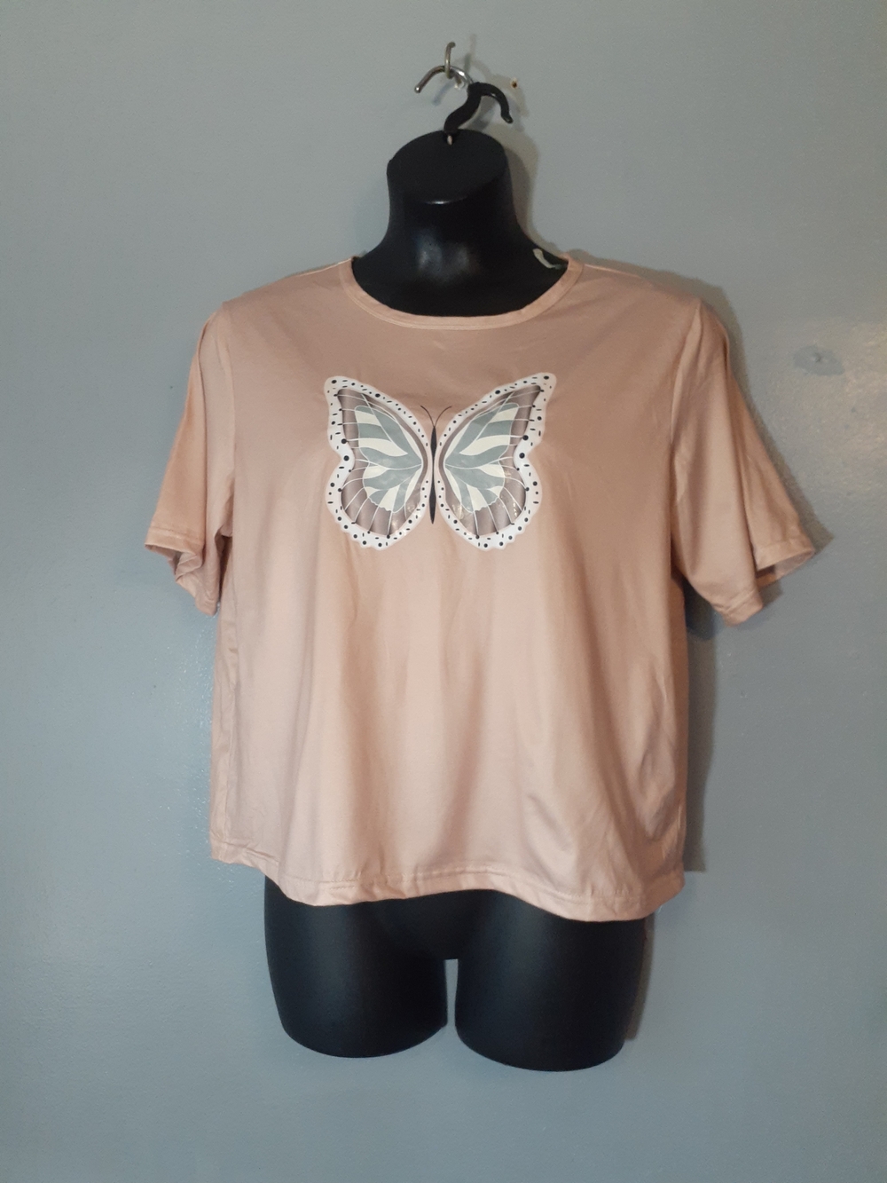 Women's Pink Butterfly Graphic Tee